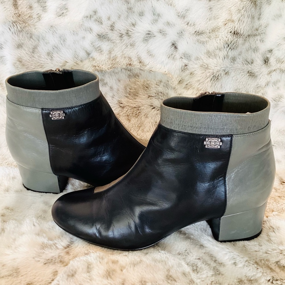 CHANEL  CC Cap Toe Ankle Boot